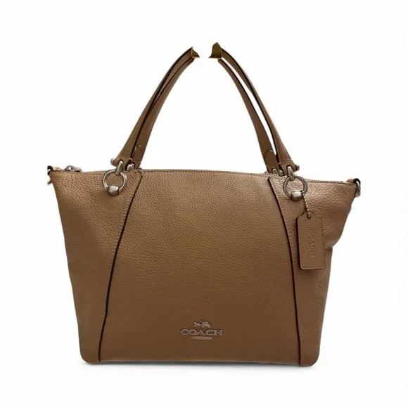 Coach Kacey Satchel in a taupe or beige color. - Picture 5 of 12